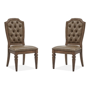 Magnussen Home Durango Willadeene Brown Upholstered Side Chair Two Pack