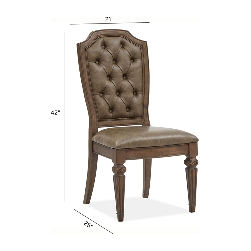 Magnussen Home Durango Willadeene Brown Upholstered Side Chair Two Pack