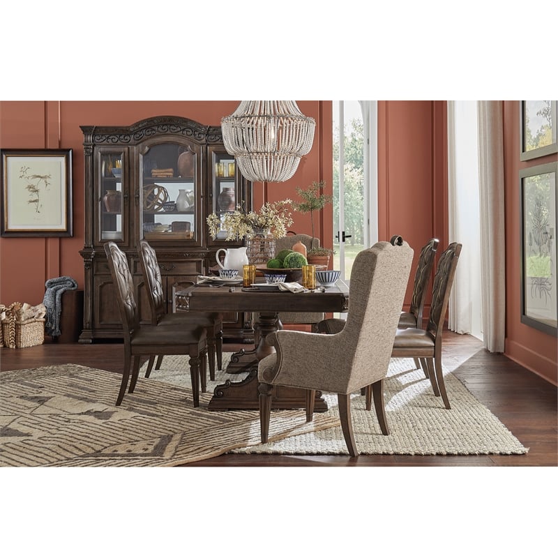 Magnussen Home Durango Willadeene Brown Upholstered Host Chair Two Pack