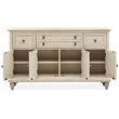 Magnussen Home Newport Solid Wood Buffet/Sideboard in Soft Alabaster Finish