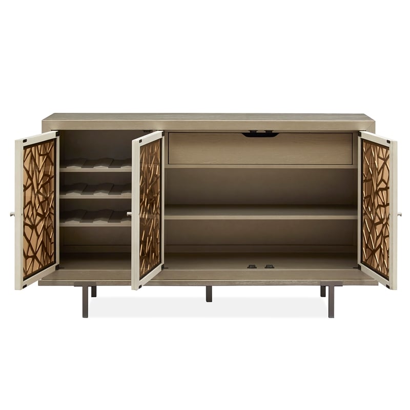 Magnussen Home Lenox Warm Silver And Acadia White Server