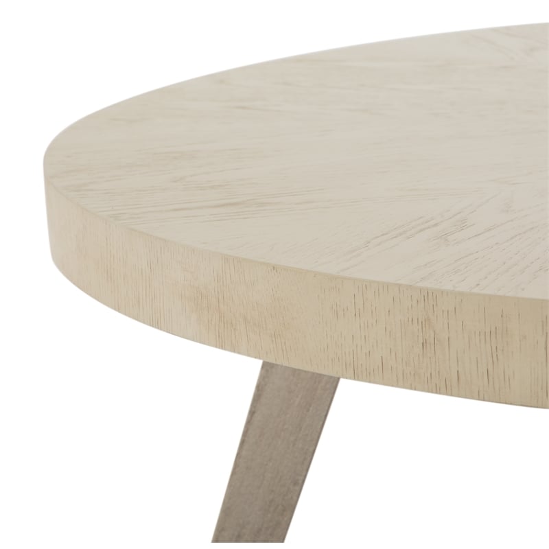 Magnussen Home Lenox Warm Silver And Acadia White Round Dining Table