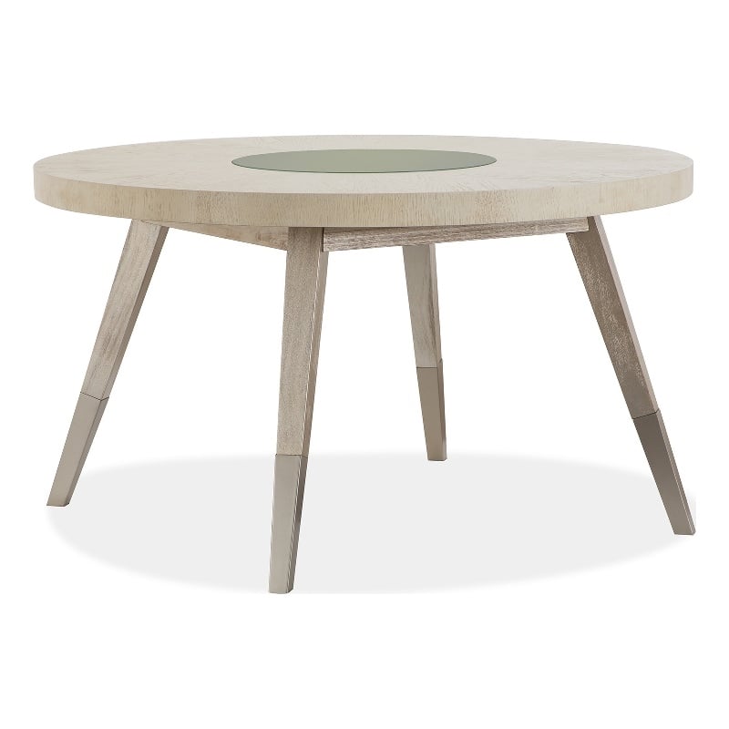 Magnussen Home Lenox Warm Silver And Acadia White Round Dining Table