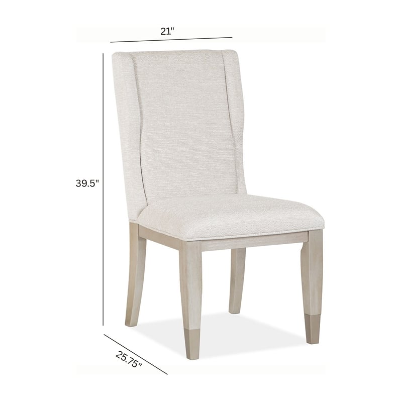 Magnussen Home Lenox Acadia White Upholstered Host Chair Two Pack