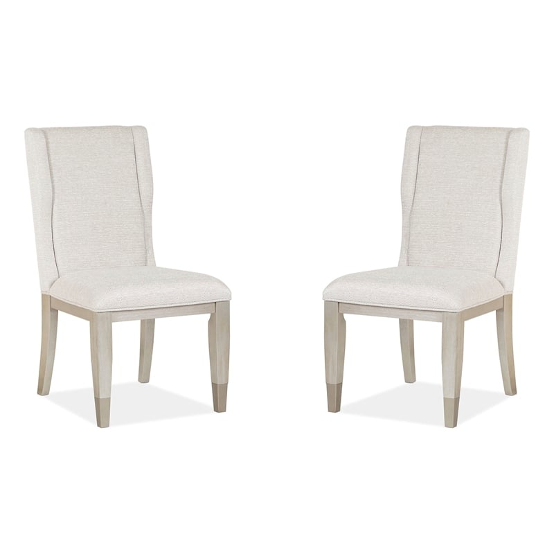 Magnussen Home Lenox Acadia White Upholstered Host Chair Two Pack