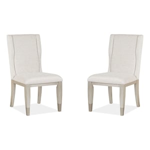 Magnussen Home Lenox Acadia White Upholstered Host Chair Two Pack