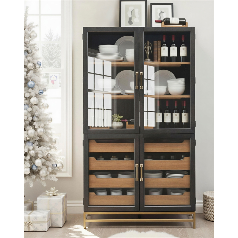 Magnussen Home Lindon Coffee Bean Two Tone Cabinet
