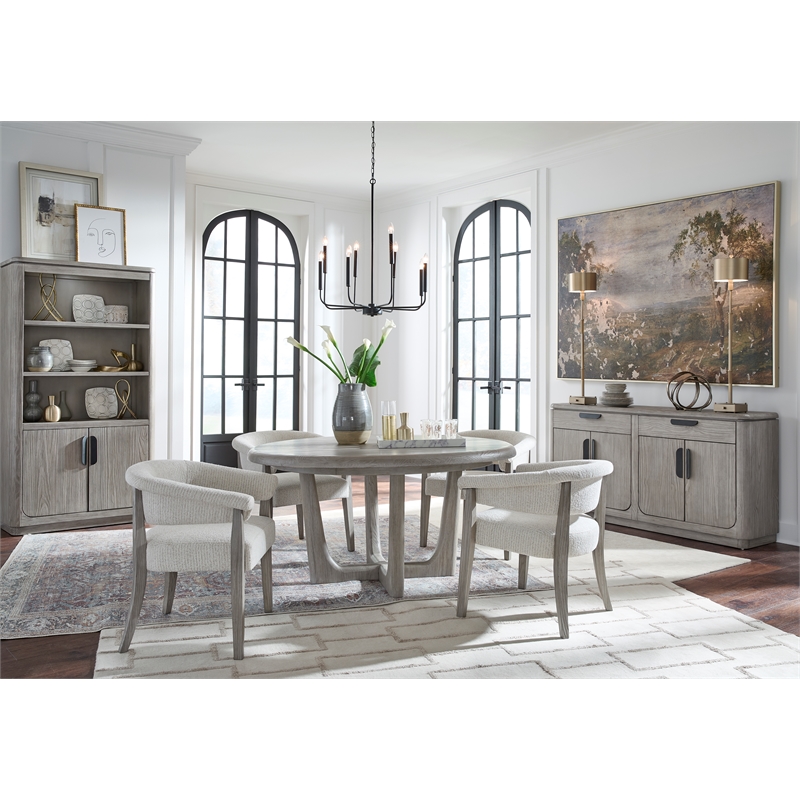 Magnussen Home Braelyn Dorian Grey Upholstered Host Chair Two Pack
