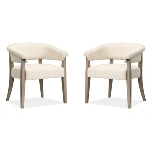 Magnussen Home Braelyn Dorian Grey Upholstered Host Chair Two Pack