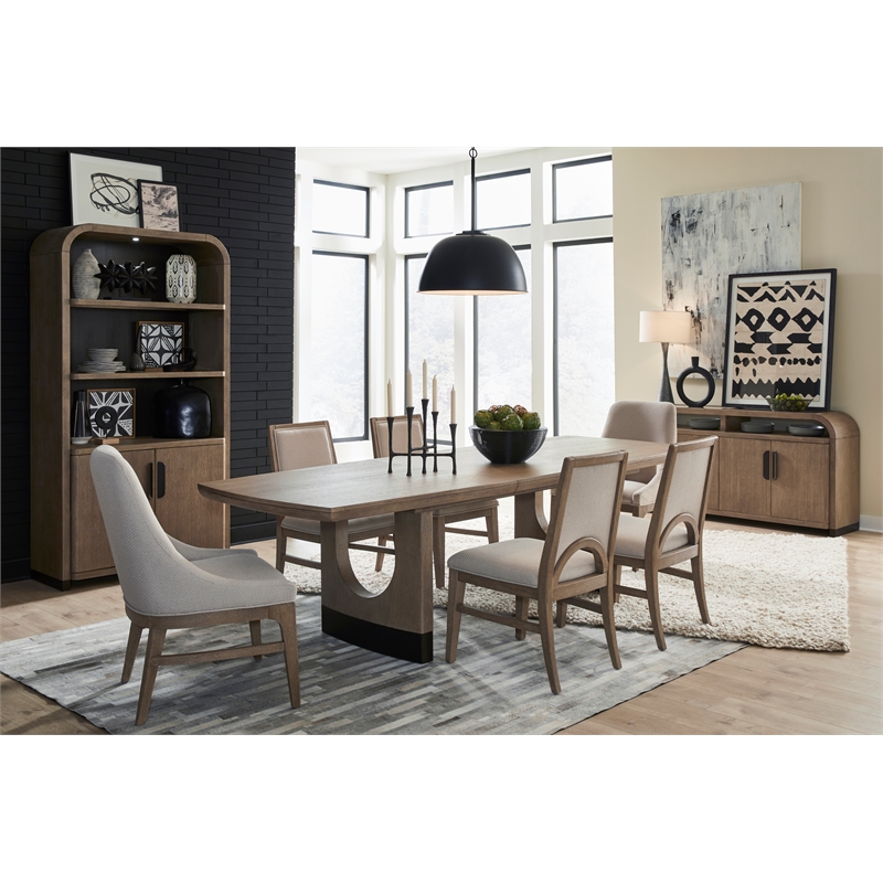 Magnussen Home Tristan Swiss Coffee Upholstered Arm Chair Two Pack
