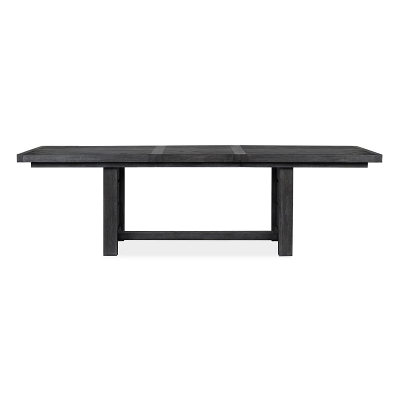Magnussen Home Plum Creek Ravenwood Black Extendable Trestle Dining Table