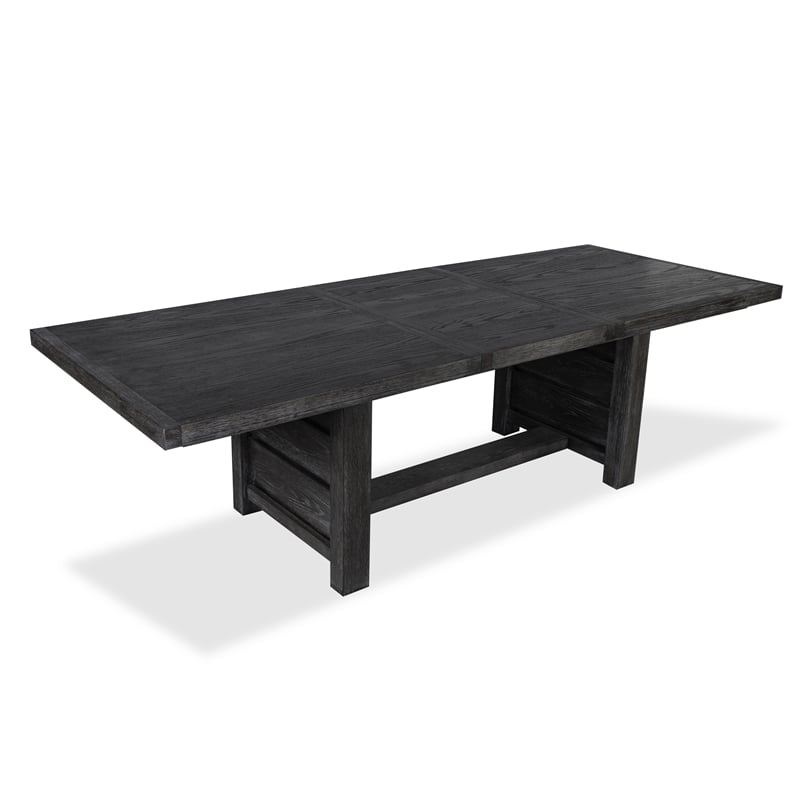 Magnussen Home Plum Creek Ravenwood Black Extendable Trestle Dining Table