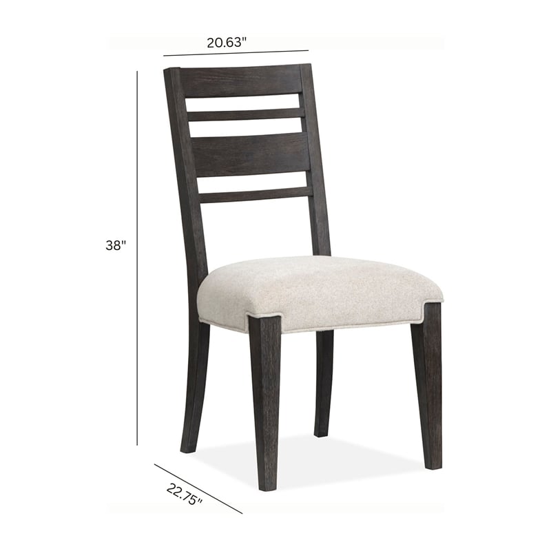 Magnussen Home Plum Creek Ravenwood Black Upholstered Side Chair Two Pack
