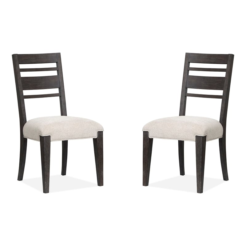 Magnussen Home Plum Creek Ravenwood Black Upholstered Side Chair Two Pack