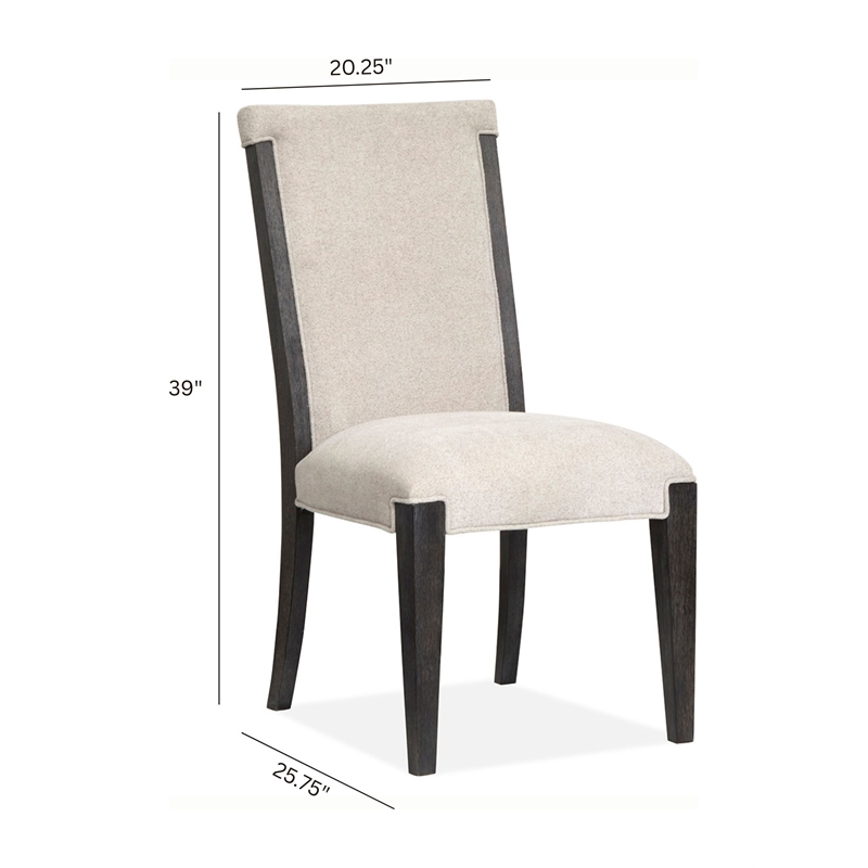 Magnussen Home Plum Creek Ravenwood Black Upholstered Side Chair Two Pack