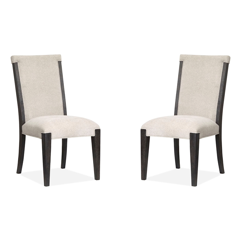 Magnussen Home Plum Creek Ravenwood Black Upholstered Side Chair Two Pack