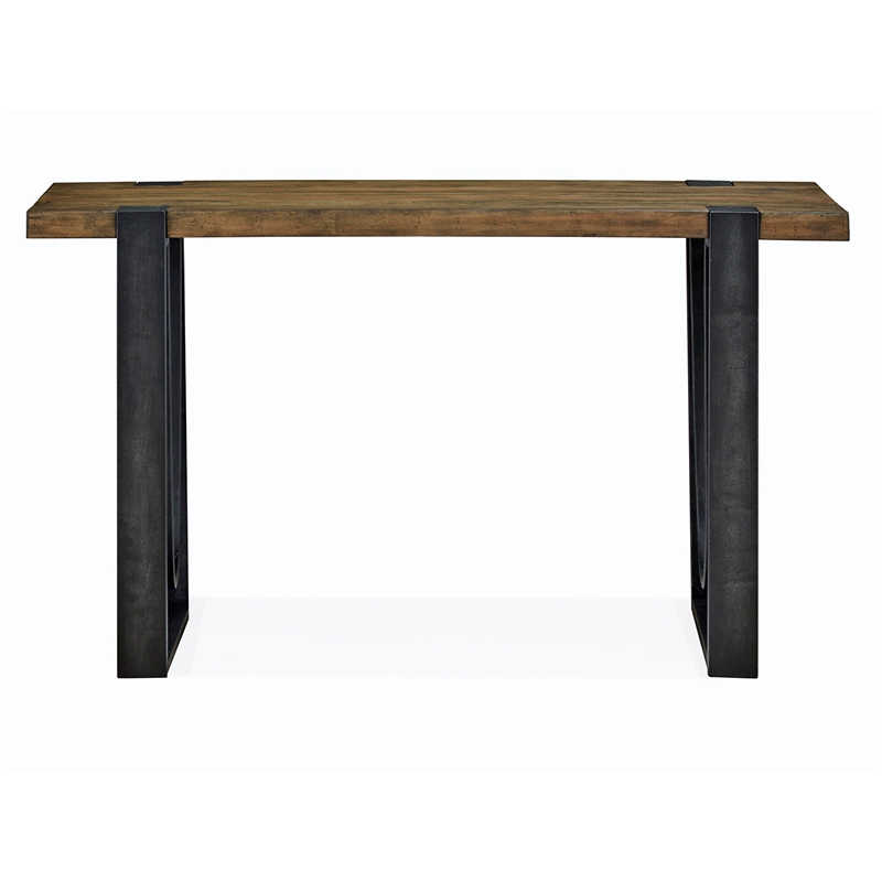 Magnussen Home Bowden Rustic Honey And Distressed Iron Rectangular Sofa Table