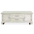 Magnussen Home Newport Alabaster Lift Top Storage Cocktail Table With Casters