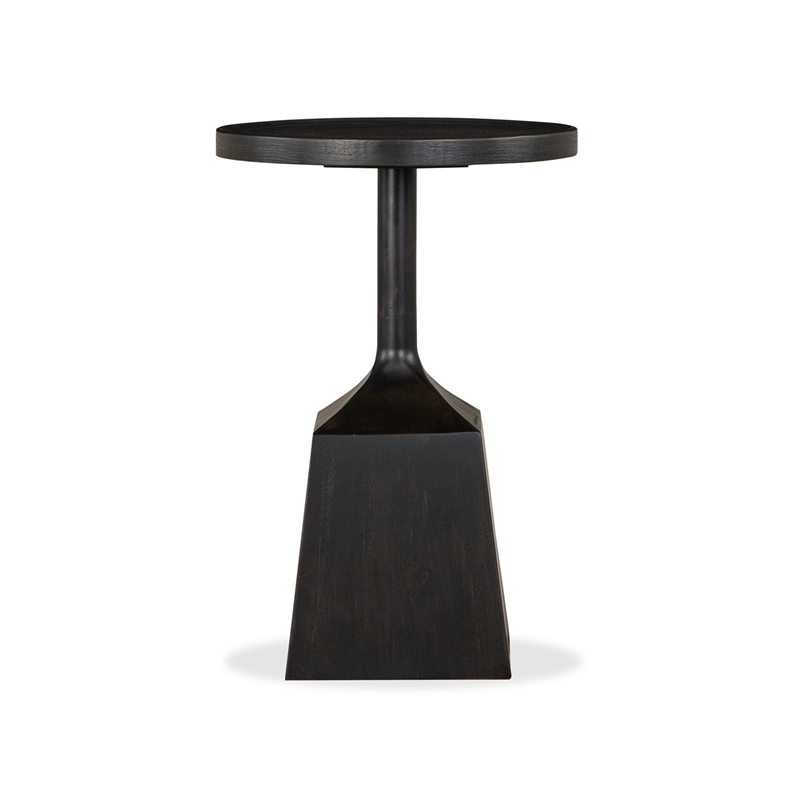 Magnussen Home Lindon Coffee Bean Round Pedestal Accent End Table