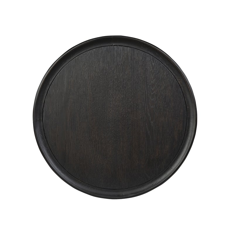 Magnussen Home Lindon Coffee Bean Round Pedestal Accent End Table