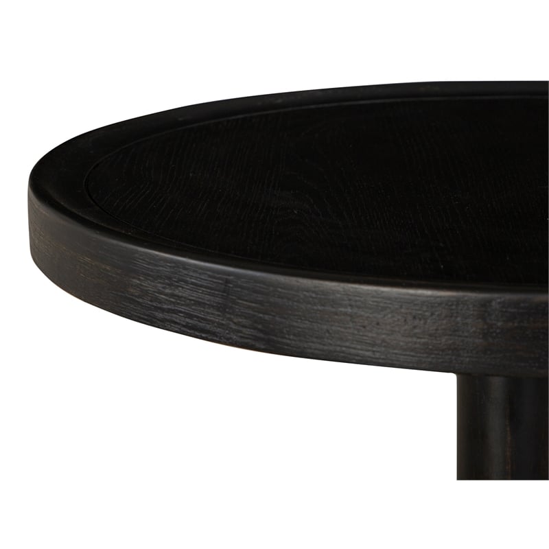 Magnussen Home Lindon Coffee Bean Round Pedestal Accent End Table