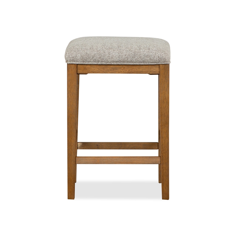 Magnussen Home Lindon Belgian Wheat Grey Upholstered Stool