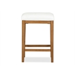 Magnussen Home Lindon Belgian Wheat White Upholstered Stool