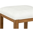 Magnussen Home Lindon Belgian Wheat White Upholstered Stool