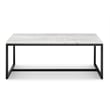 Magnussen Home Torin White Marble And Matte Black Rectangular Cocktail Table