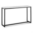 Magnussen Home Torin White Marble And Matte Black Rectangular Sofa Table