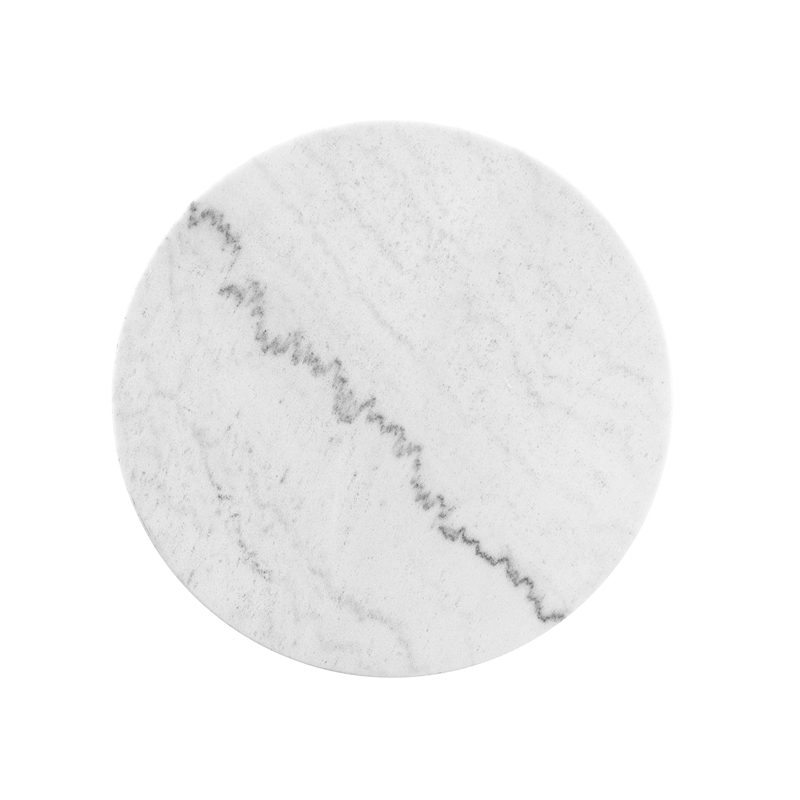 Magnussen Home Esme White Marble And Brushed Nickel Round End Table