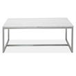 Magnussen Home Esme White Marble And Brushed Nickel Rectangular Cocktail Table