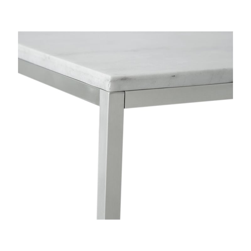 Magnussen Home Esme White Marble And Brushed Nickel Rectangular Cocktail Table