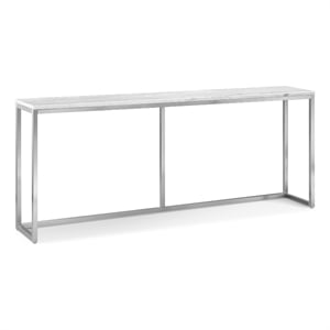 Magnussen Home Esme White Marble And Brushed Nickel Rectangular Sofa Table