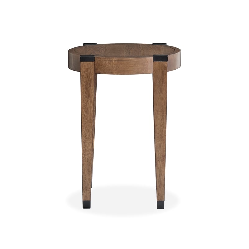 Magnussen Home Kaysen Wallaby And Matte Black Round End Table
