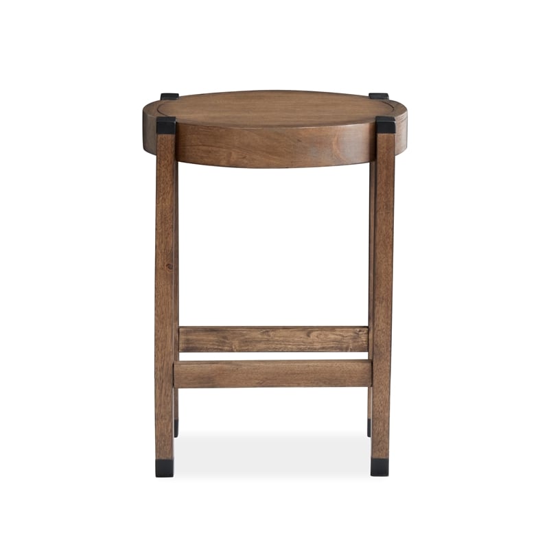 Magnussen Home Kaysen Wallaby And Matte Black Round End Table