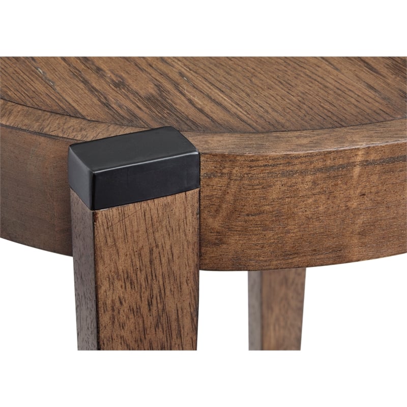 Magnussen Home Kaysen Wallaby And Matte Black Round End Table