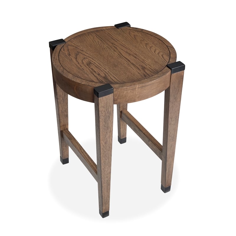 Magnussen Home Kaysen Wallaby And Matte Black Round End Table