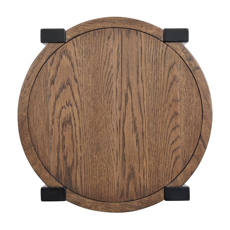 Magnussen Home Kaysen Wallaby And Matte Black Round End Table
