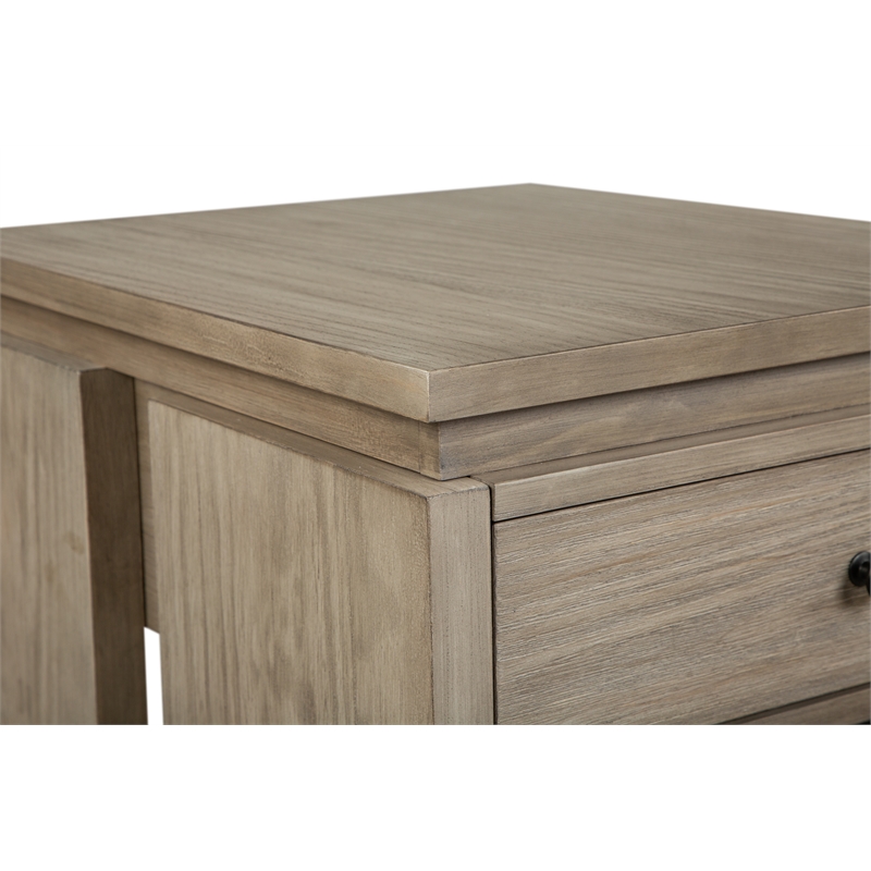 Magnussen Home Conrad Stone Harbor Grey Rectangular End Table