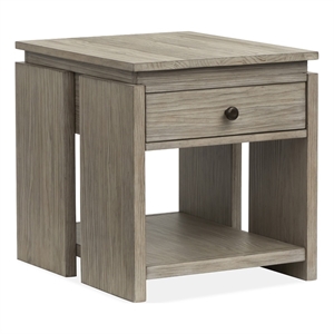 Magnussen Home Conrad Stone Harbor Grey Rectangular End Table
