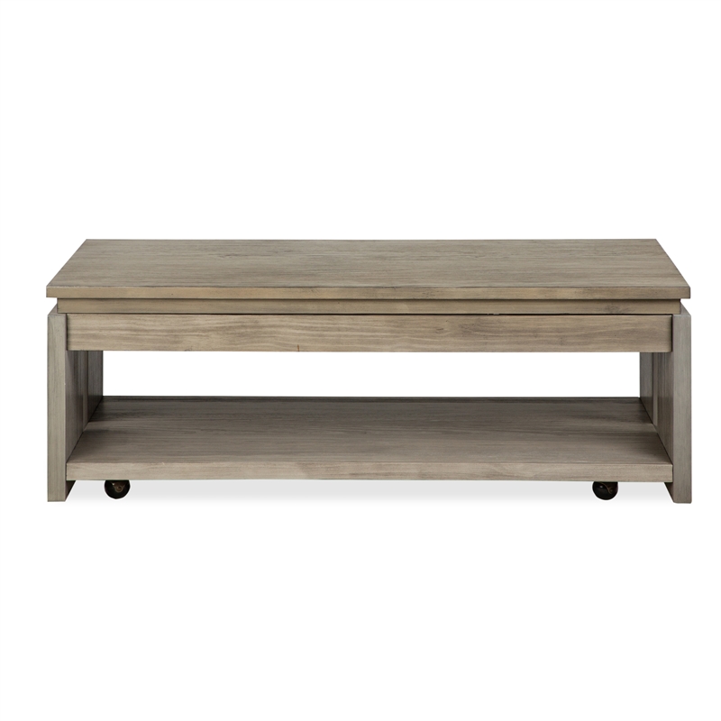 Magnussen Home Conrad Stone Rectangular Lift Top Cocktail Table With Casters