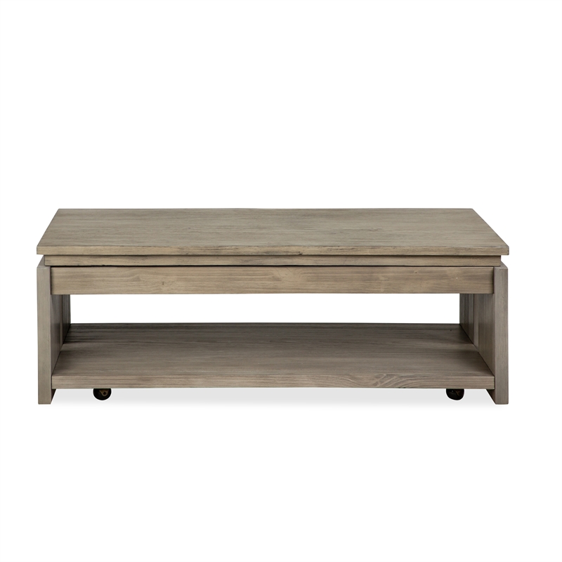 Magnussen Home Conrad Stone Rectangular Lift Top Cocktail Table With Casters