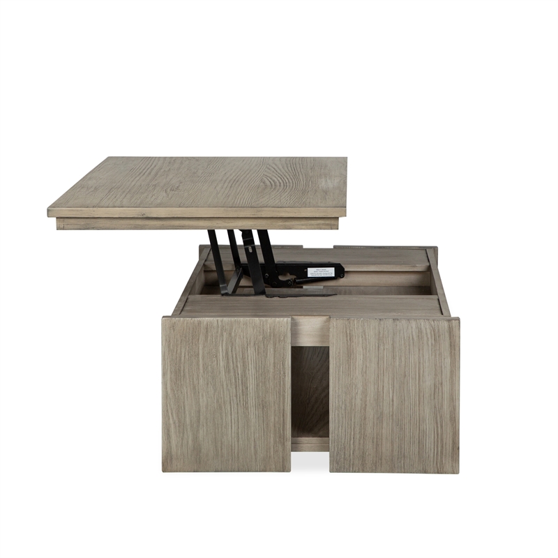 Magnussen Home Conrad Stone Rectangular Lift Top Cocktail Table With Casters