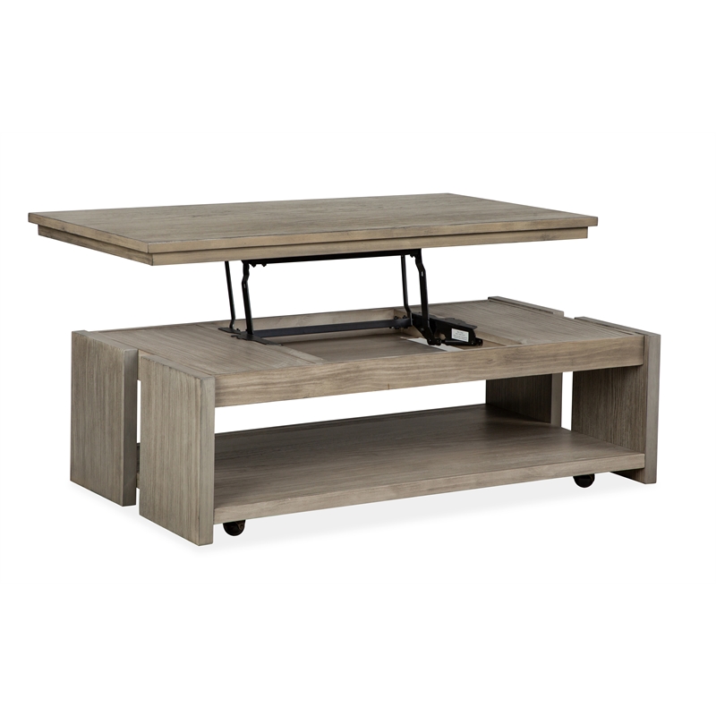 Magnussen Home Conrad Stone Rectangular Lift Top Cocktail Table With Casters