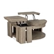 Magnussen Home Conrad Stone Pie Shaped Lift Top Cocktail Table With Casters