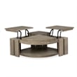 Magnussen Home Conrad Stone Pie Shaped Lift Top Cocktail Table With Casters