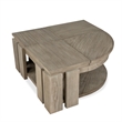 Magnussen Home Conrad Stone Pie Shaped Lift Top Cocktail Table With Casters