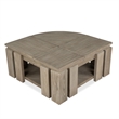 Magnussen Home Conrad Stone Pie Shaped Lift Top Cocktail Table With Casters