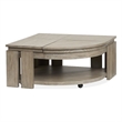Magnussen Home Conrad Stone Pie Shaped Lift Top Cocktail Table With Casters